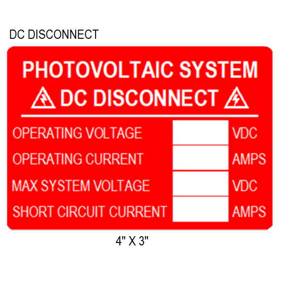 Label 1 DC Disconnect